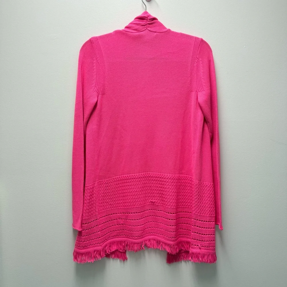 LILLY PULITZER Noble Fringe Cardigan, Pink Isle | Size Small